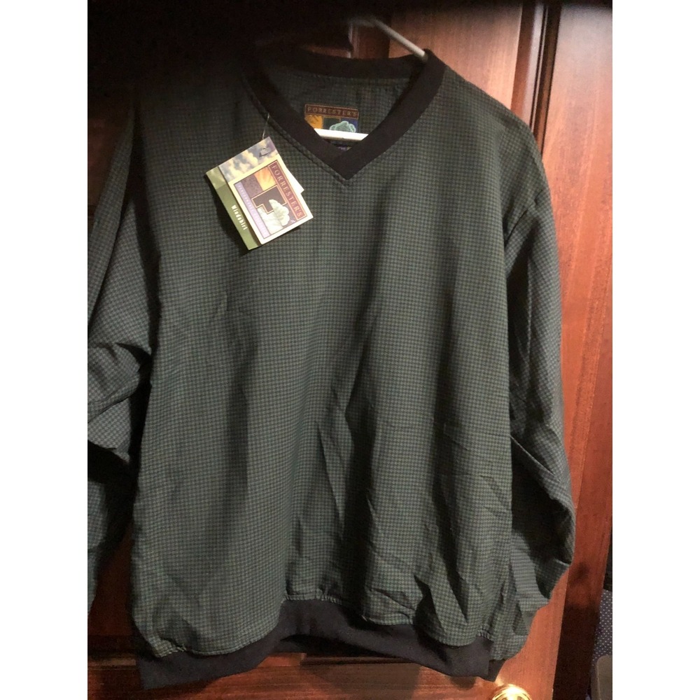 Forrester's Golf Windshirt Men's SMALL Hunter Houndstooth Teflon Microfiber NWT
